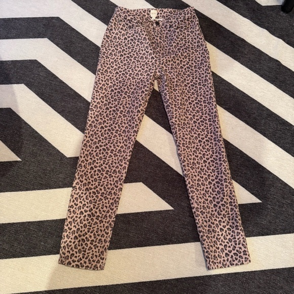 LA VIE REBECCA TAYLOR Ocelot Ines Cheetah Leopard Print Denim Jeans Size 26 VGUC - Picture 2 of 6